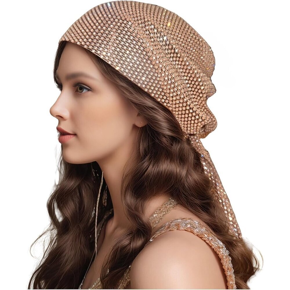 Rhinestone Headband Womens Mesh Style Sparkling Glamour for Parties